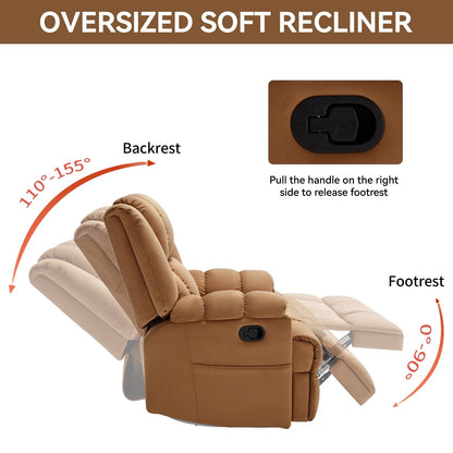Poltrona reclinabile manuale girevole a 360°, poltrona reclinabile in tessuto a 155° wRocker