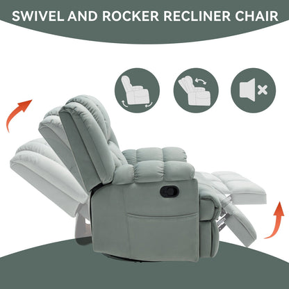 Poltrona reclinabile manuale girevole a 360°, poltrona reclinabile in tessuto a 155° wRocker