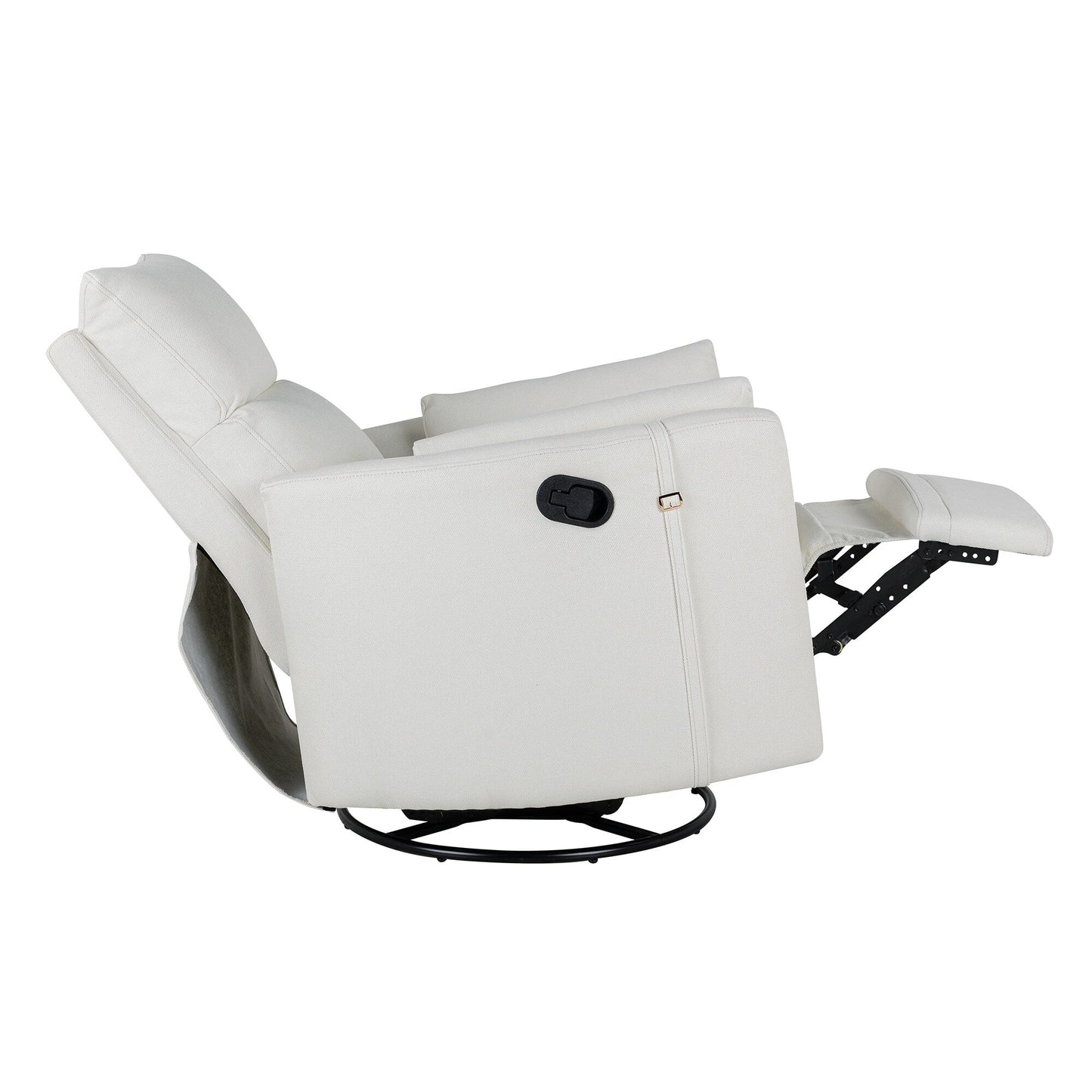 Poltrona reclinabile manuale girevole a 360° con schienale basculante regolabile e braccioli ergonomici