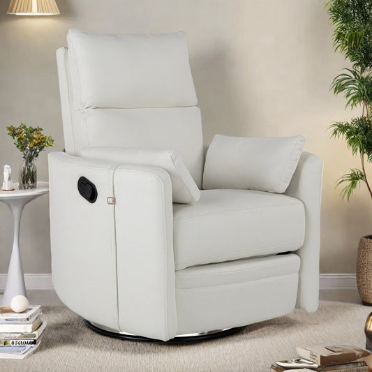 Poltrona reclinabile manuale girevole a 360° con schienale basculante regolabile e braccioli ergonomici