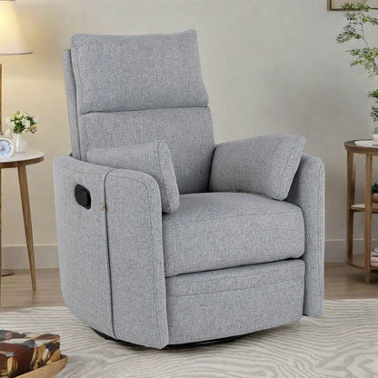 Poltrona reclinabile manuale girevole a 360° con schienale basculante regolabile e braccioli ergonomici