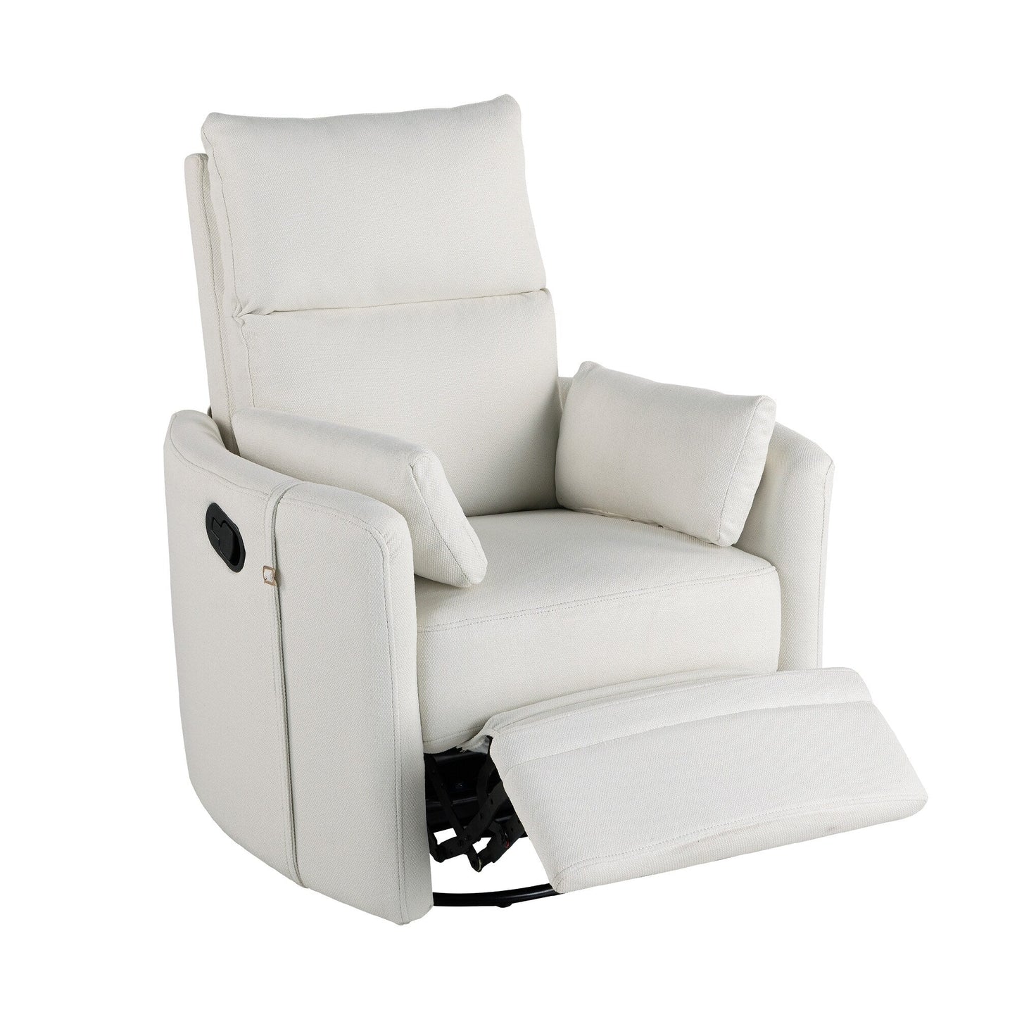 Poltrona reclinabile manuale girevole a 360° con schienale basculante regolabile e braccioli ergonomici