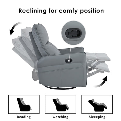 Poltrona reclinabile manuale girevole a 360° per soggiorno e camera da letto