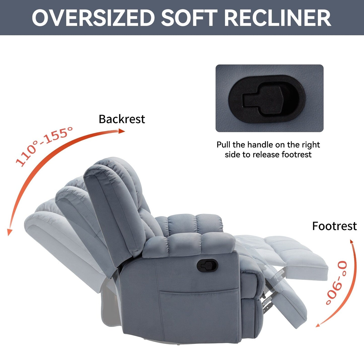 Poltrona reclinabile girevole a 360° - Comfort extra large