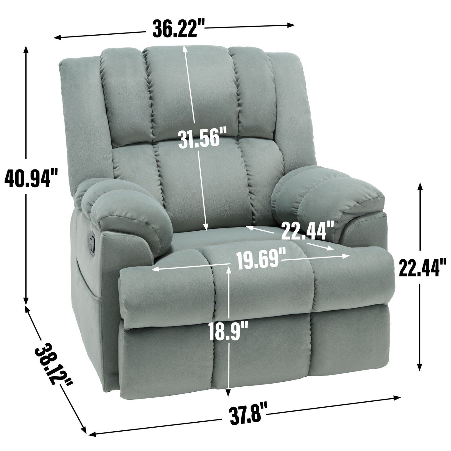 Poltrona reclinabile girevole a 360° - Comfort extra large