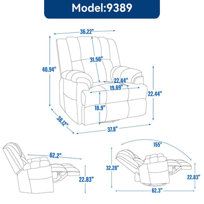 Poltrona reclinabile girevole a 360° - Comfort extra large