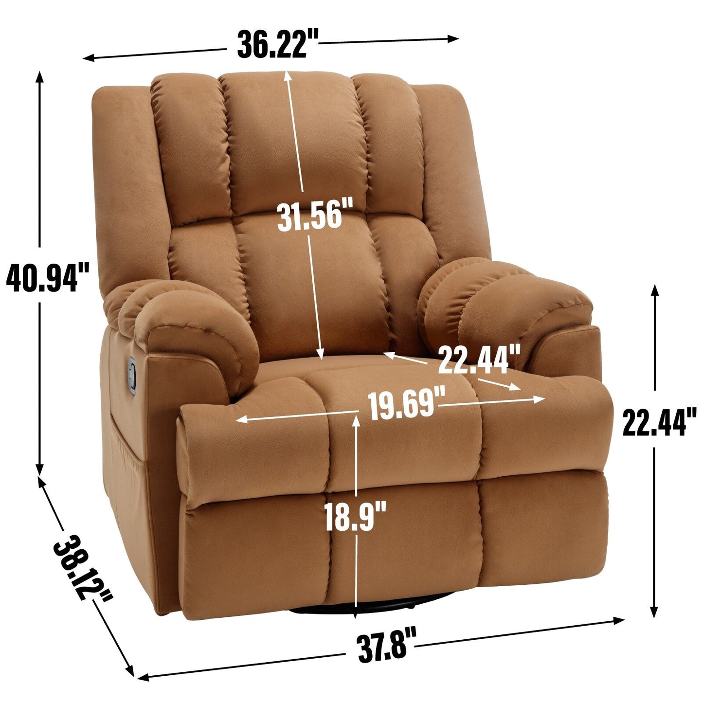 Poltrona reclinabile girevole a 360° - Comfort extra large