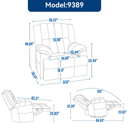 Poltrona reclinabile girevole a 360° - Comfort extra large