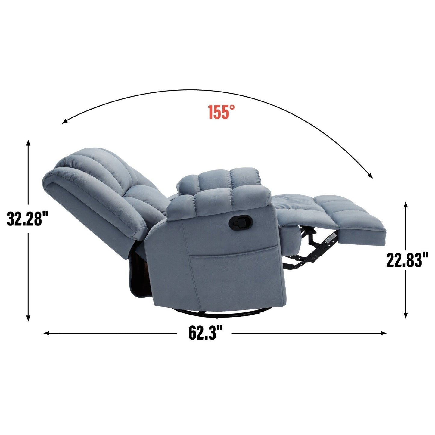 Poltrona reclinabile girevole a 360° - Comfort extra large