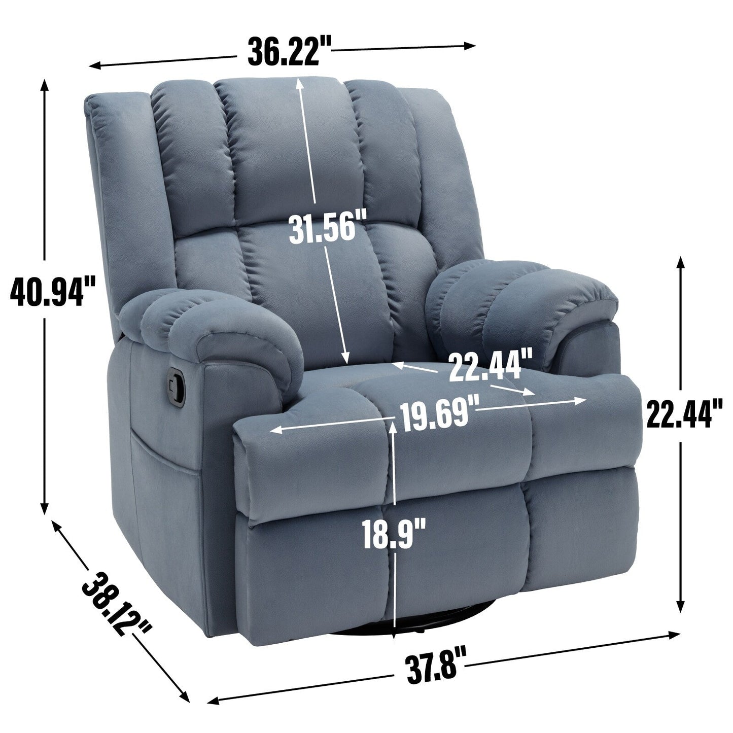 Poltrona reclinabile girevole a 360° - Comfort extra large