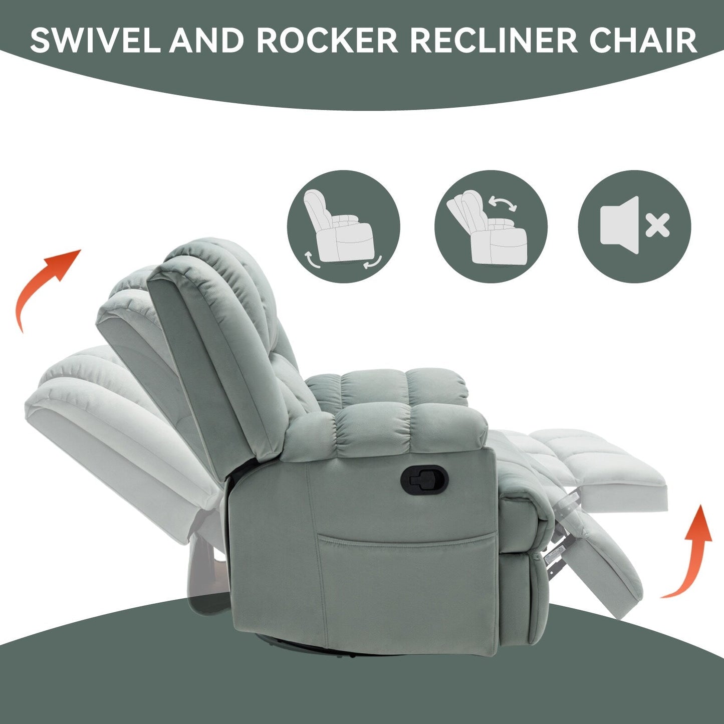 Poltrona reclinabile girevole a 360° - Comfort extra large