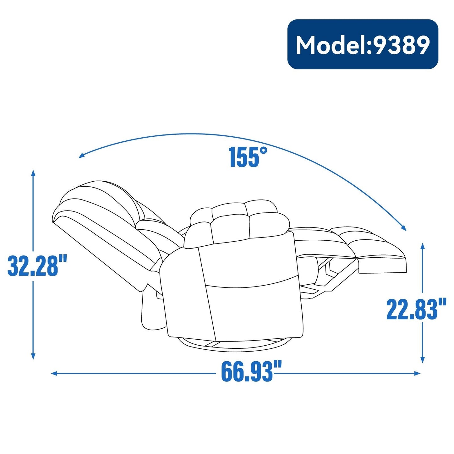 Poltrona reclinabile girevole a 360° - Comfort extra large