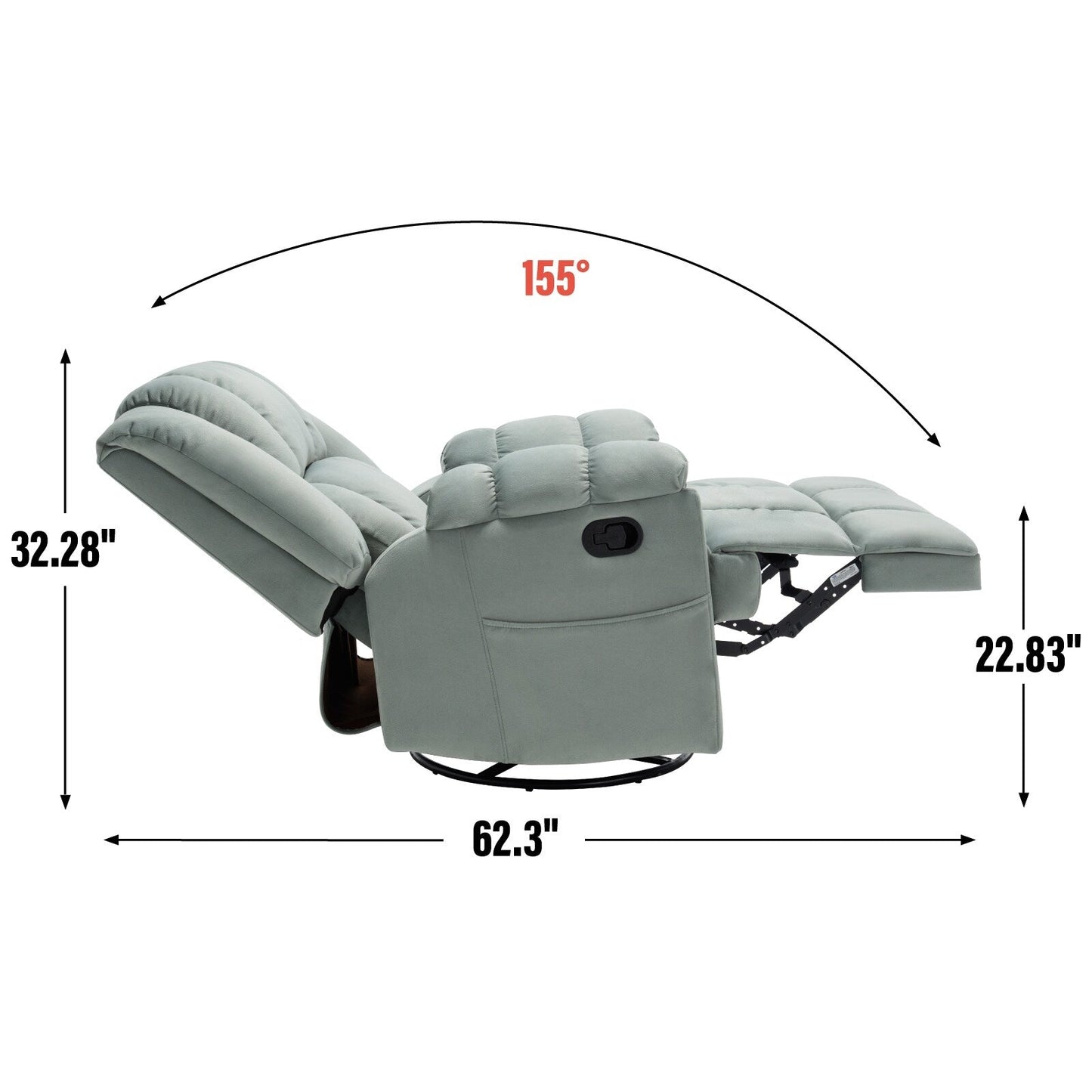 Poltrona reclinabile girevole a 360° - Comfort extra large