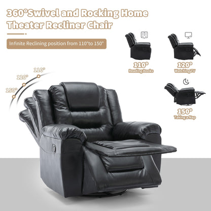 Poltrona reclinabile per home theater girevole e oscillante a 360°