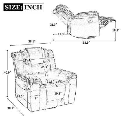 Poltrona reclinabile per home theater girevole e oscillante a 360°