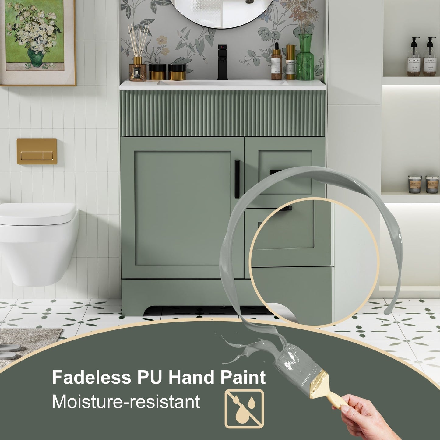 Mobile bagno Wavy Line 30/36/48 con lavabo e rubinetto