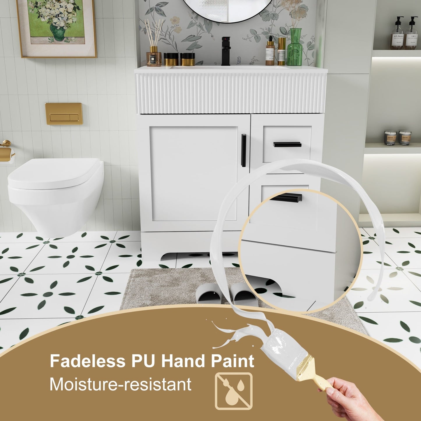 Mobile bagno Wavy Line 30/36/48 con lavabo e rubinetto