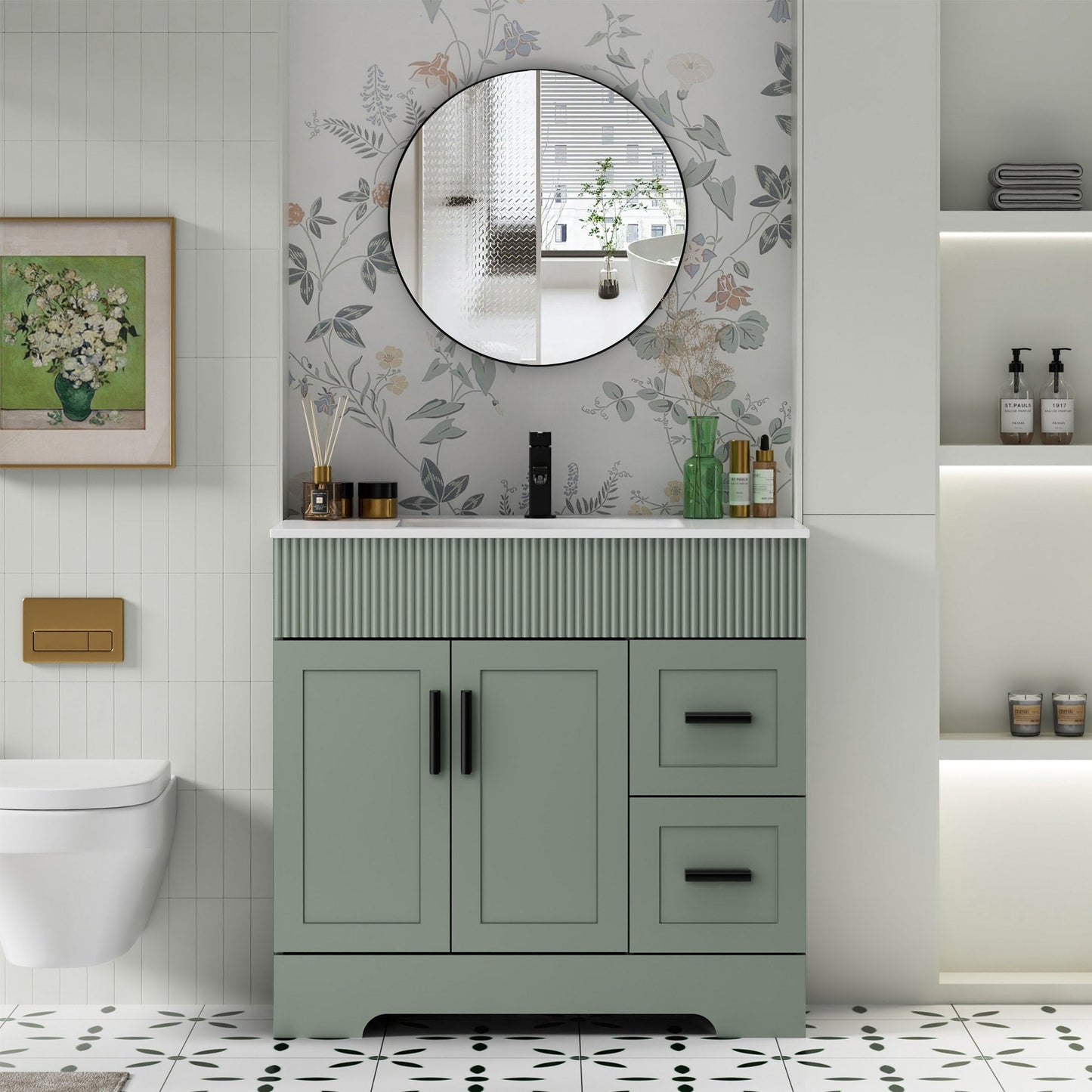 Mobile bagno Wavy Line 30/36/48 con lavabo e rubinetto