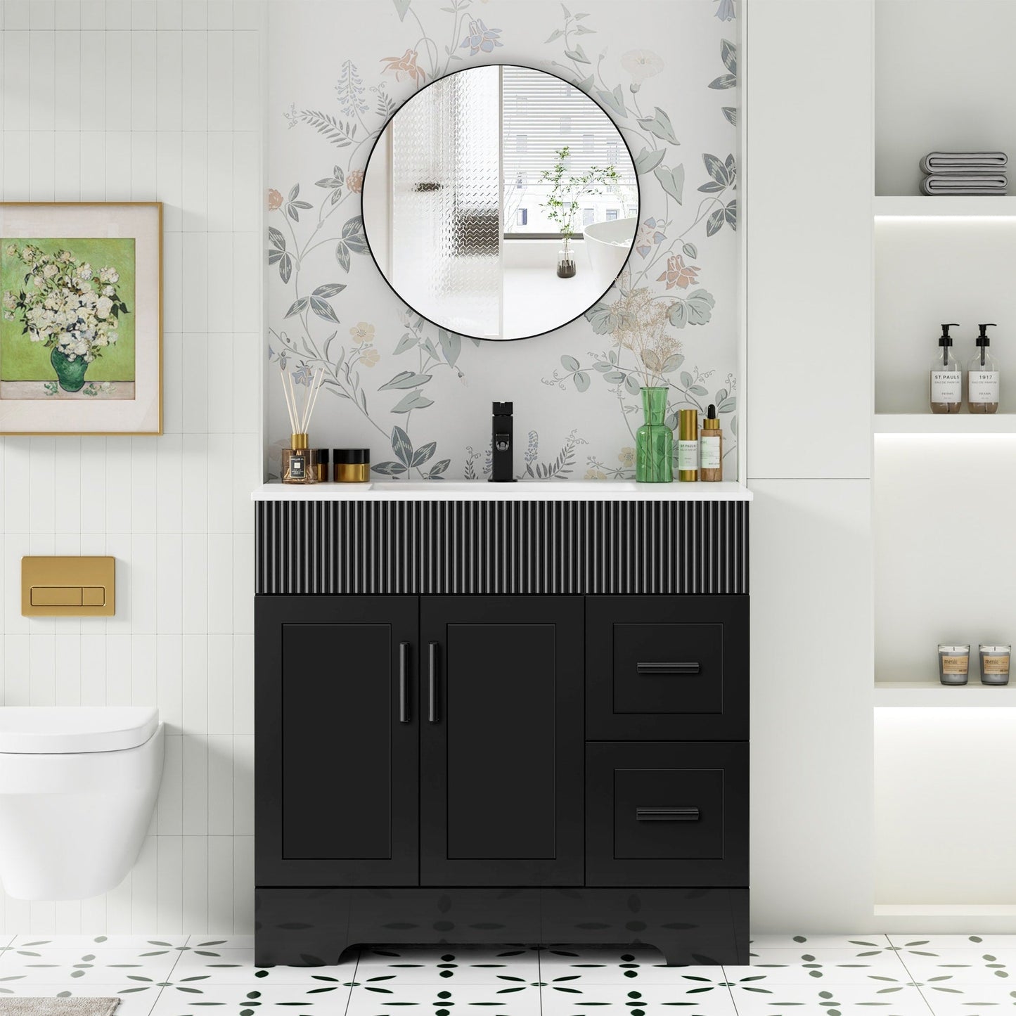 Mobile bagno Wavy Line 30/36/48 con lavabo e rubinetto