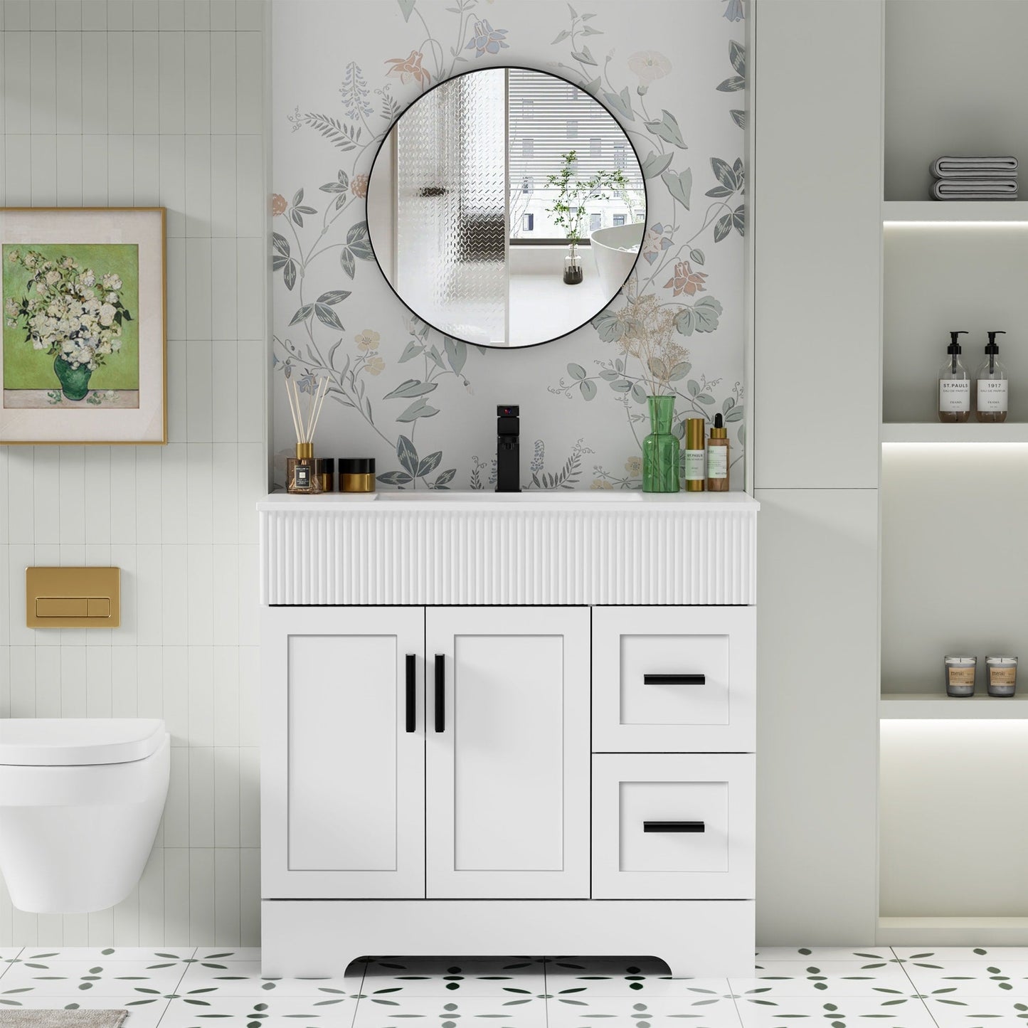 Mobile bagno Wavy Line 30/36/48 con lavabo e rubinetto