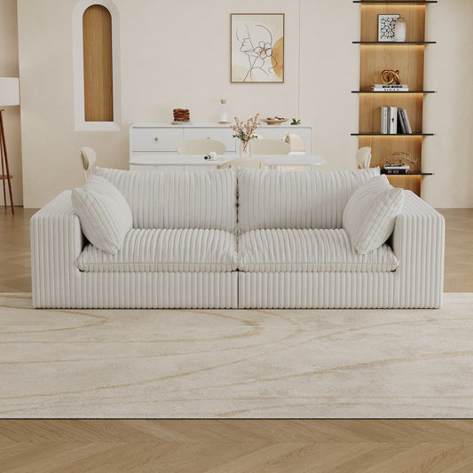 Divano Cloud 39.8, tessuto in velluto a coste, divani con seduta profonda, design a doppio strato, cuscino rimovibile, nessun montaggio, combinazione fai da te