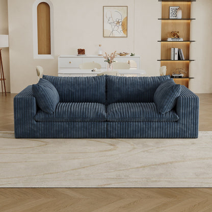 Divano Cloud 39.8, tessuto in velluto a coste, divani con seduta profonda, design a doppio strato, cuscino rimovibile, nessun montaggio, combinazione fai da te