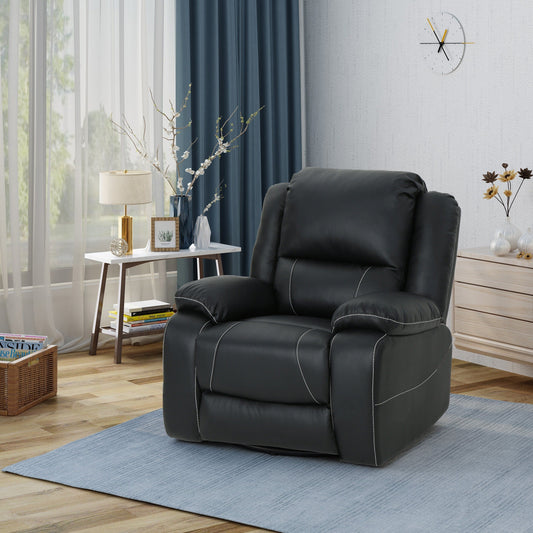 Poltrona reclinabile girevole manuale standard in similpelle larga 39