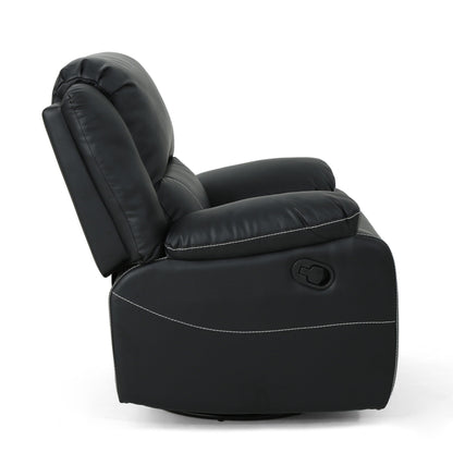 Poltrona reclinabile girevole manuale standard in similpelle larga 39