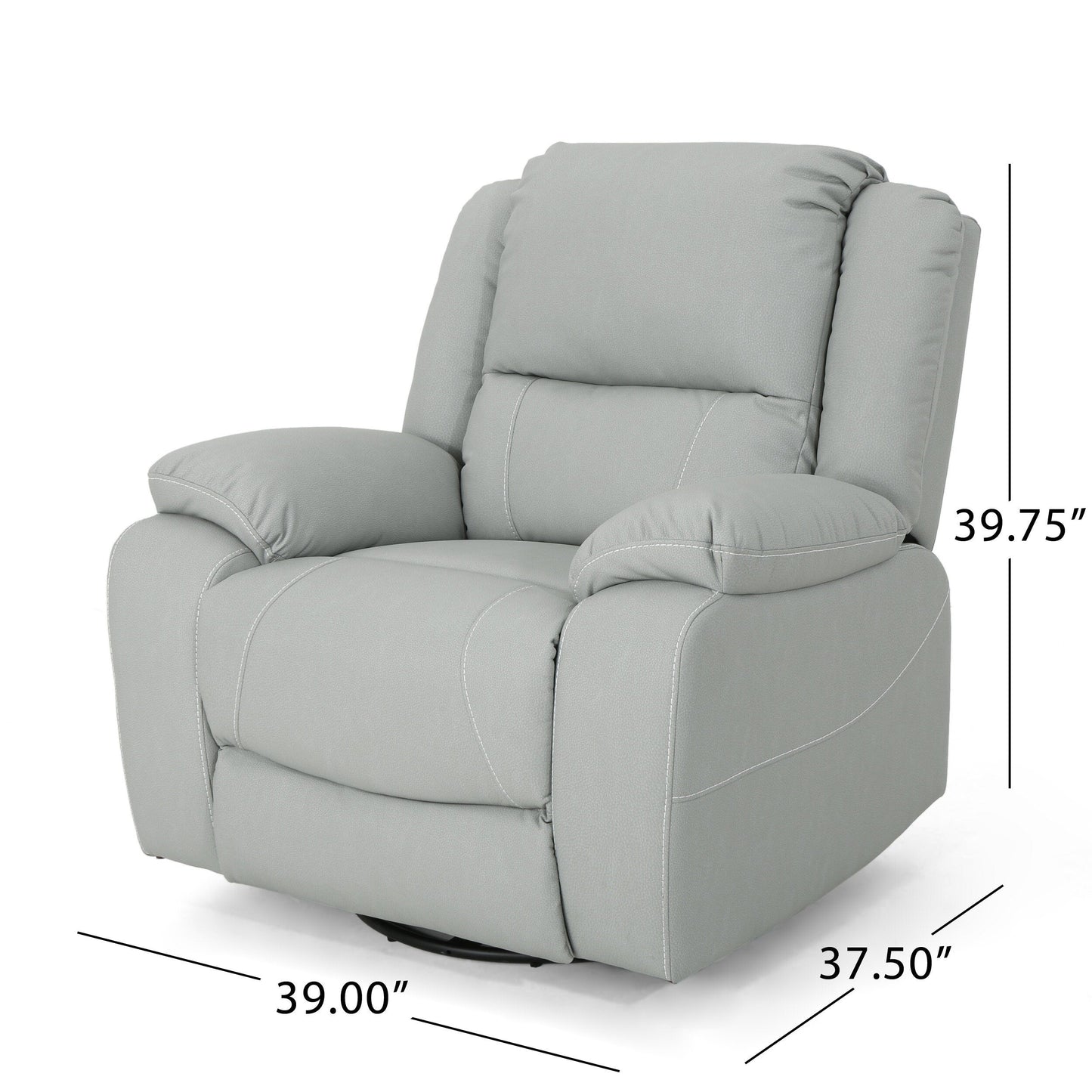 Poltrona reclinabile girevole manuale standard in similpelle larga 39