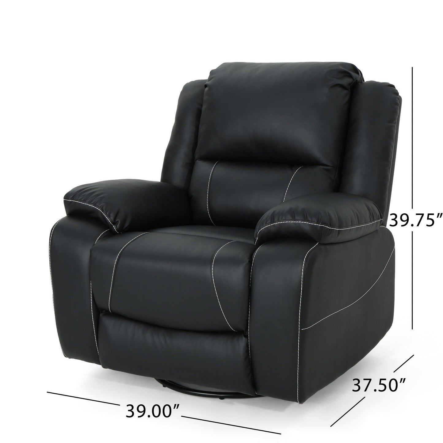 Poltrona reclinabile girevole manuale standard in similpelle larga 39