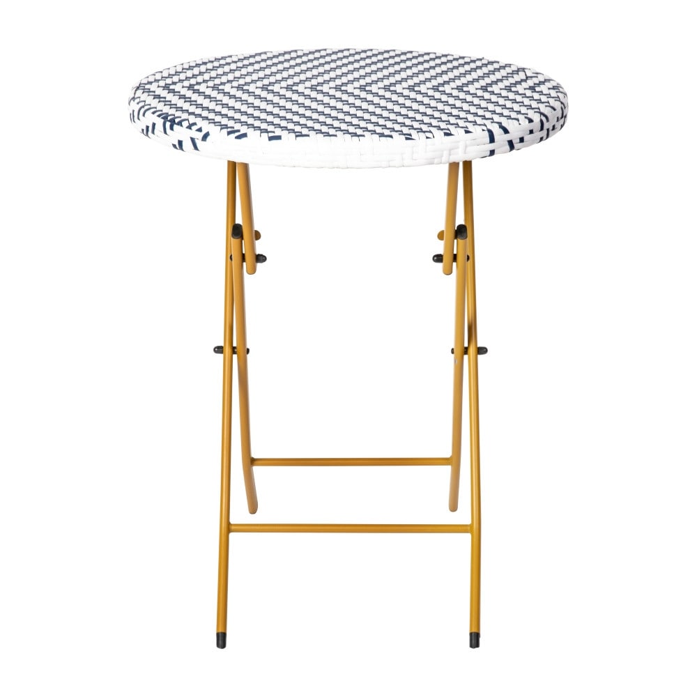 Set da bistrot pieghevole in rattan PE per interni/esterni da 3 pezzi