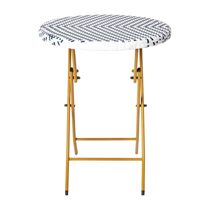 Set da bistrot pieghevole in rattan PE per interni/esterni da 3 pezzi