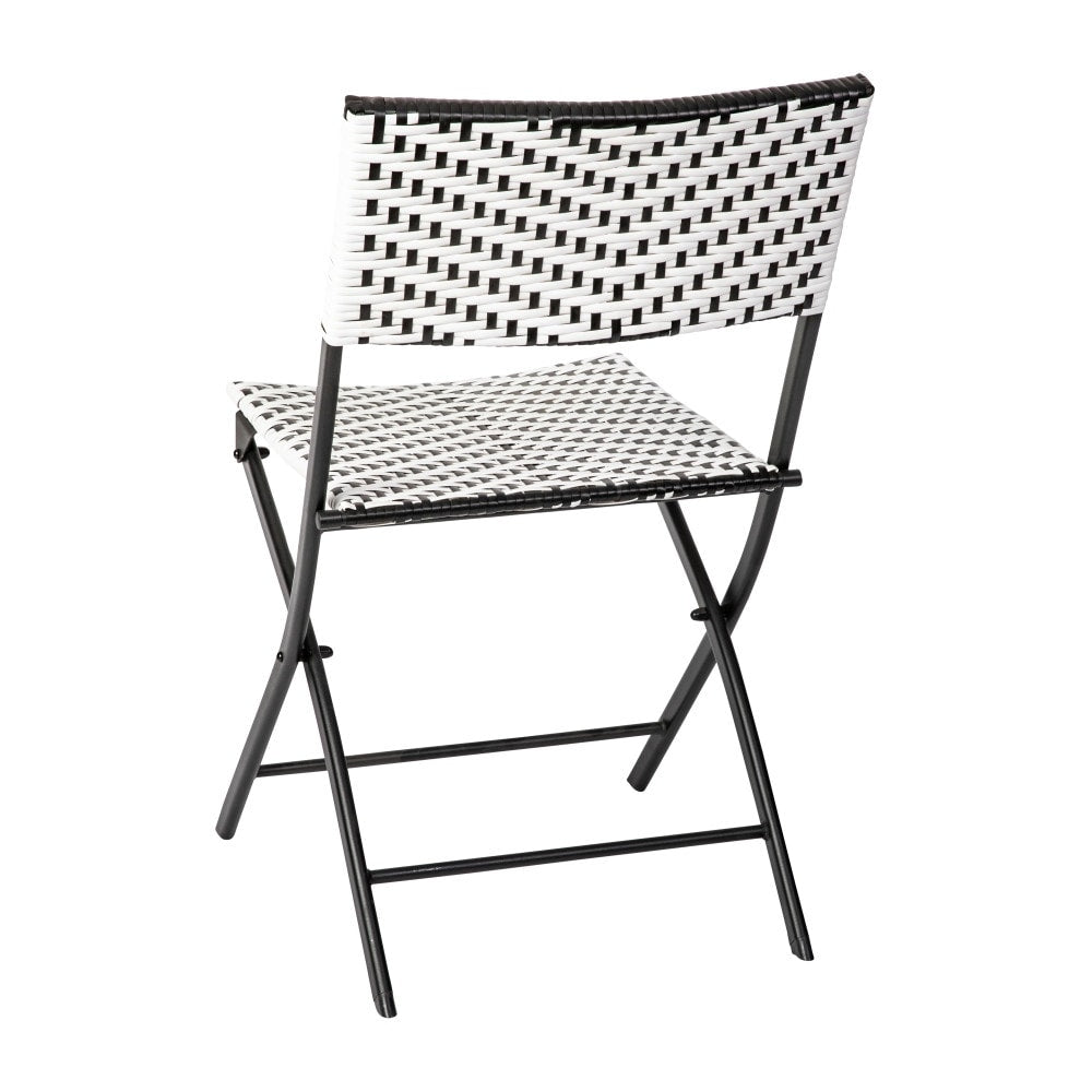 Set da bistrot pieghevole in rattan PE per interni/esterni da 3 pezzi