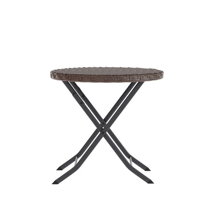 Set da bistrot pieghevole in rattan PE per interni/esterni da 3 pezzi
