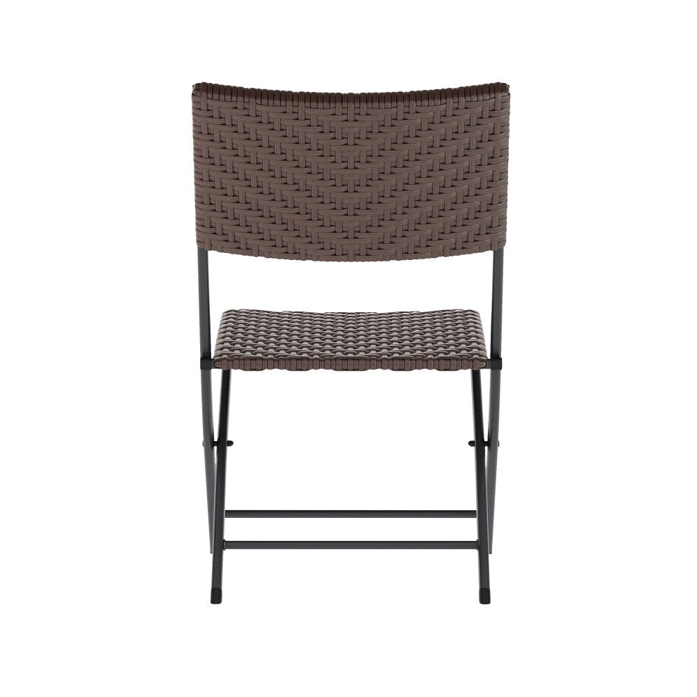 Set da bistrot pieghevole in rattan PE per interni/esterni da 3 pezzi