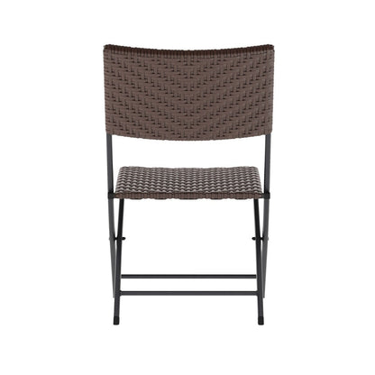 Set da bistrot pieghevole in rattan PE per interni/esterni da 3 pezzi