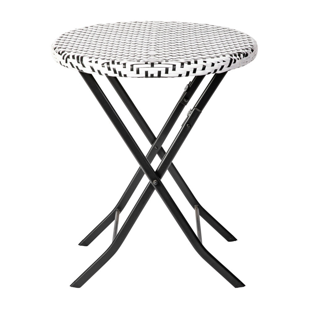 Set da bistrot pieghevole in rattan PE per interni/esterni da 3 pezzi