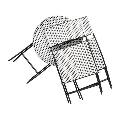 Set da bistrot pieghevole in rattan PE per interni/esterni da 3 pezzi