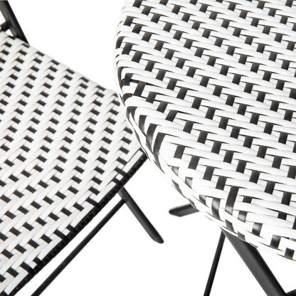 Set da bistrot pieghevole in rattan PE per interni/esterni da 3 pezzi