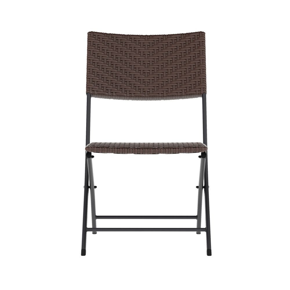 Set da bistrot pieghevole in rattan PE per interni/esterni da 3 pezzi