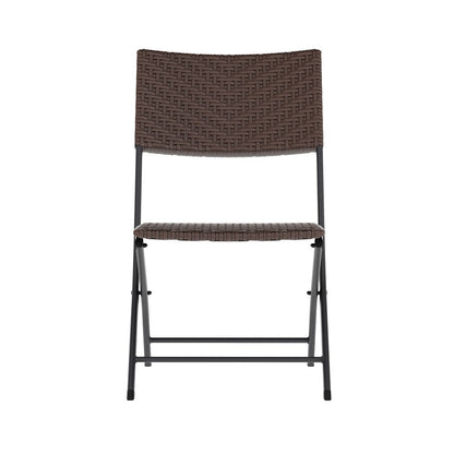 Set da bistrot pieghevole in rattan PE per interni/esterni da 3 pezzi
