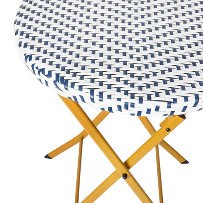 Set da bistrot pieghevole in rattan PE per interni/esterni da 3 pezzi