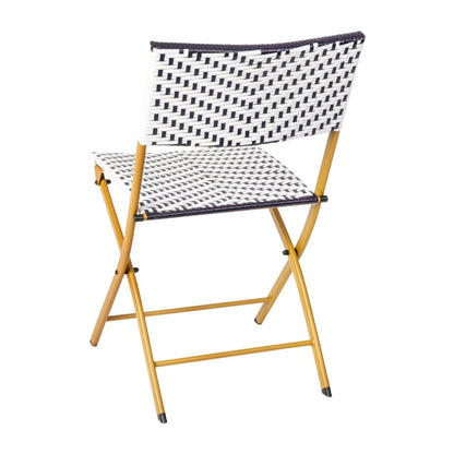 Set da bistrot pieghevole in rattan PE per interni/esterni da 3 pezzi