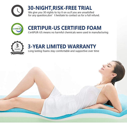 Coprimaterasso in memory foam con gel rinfrescante da 4 pollici, coprimaterasso in schiuma ventilata con CertiPUR-US