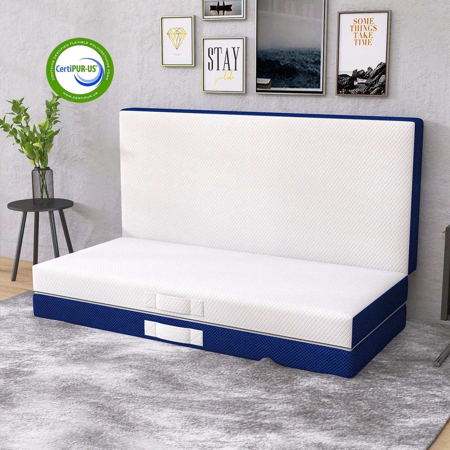 Materasso in memory foam rinfrescante pieghevole in tre parti da 4 pollici