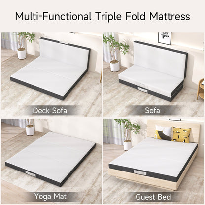 Materasso in memory foam rinfrescante pieghevole in tre parti da 4 pollici