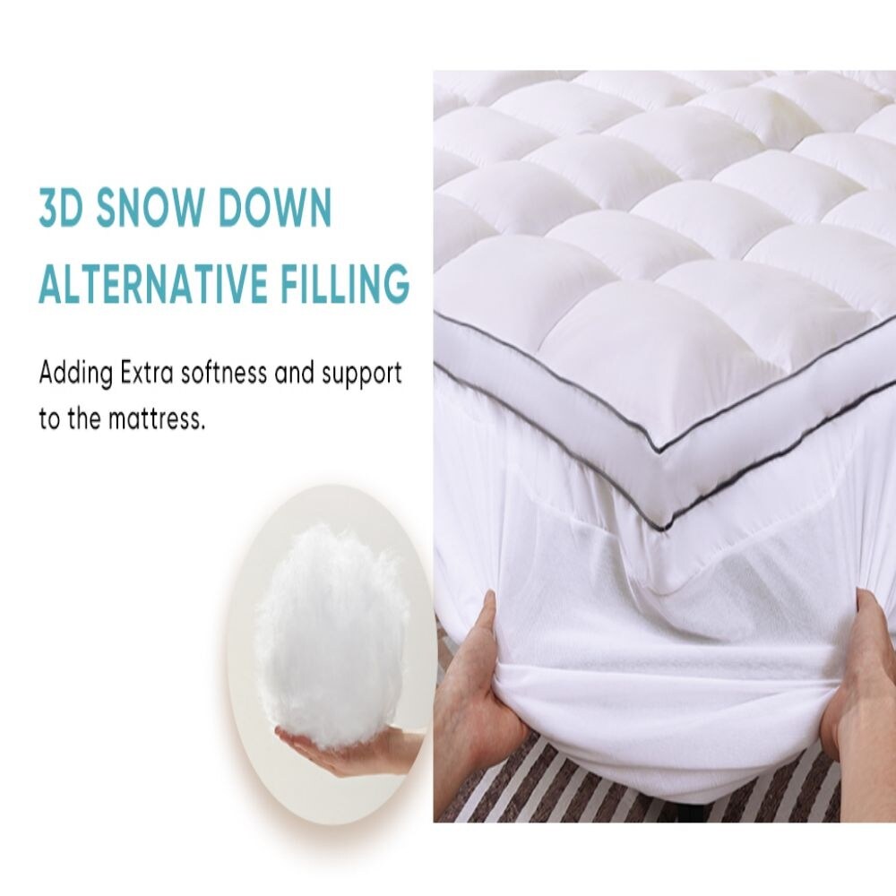 Coprimaterassi in memory foam bianco da 4 pollici