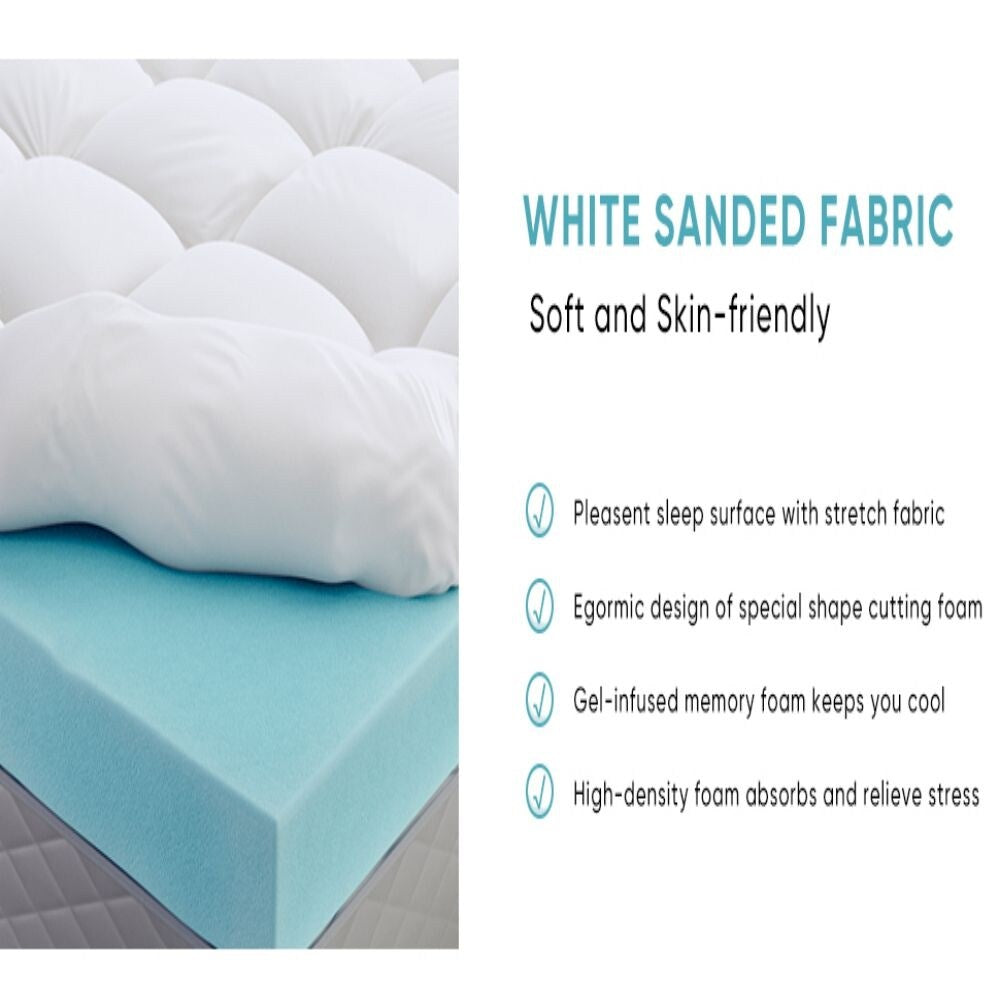 Coprimaterassi in memory foam bianco da 4 pollici