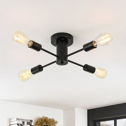 Lampada da soffitto industriale a 4 luci con montaggio a semi-incasso per cucina, sala da pranzo, camera da letto, studio, soggiorno - N/D