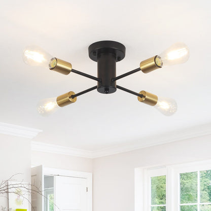 Lampada da soffitto industriale a 4 luci con montaggio a semi-incasso per cucina, sala da pranzo, camera da letto, studio, soggiorno - N/D